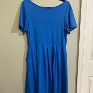 24/7 Comfort  Apparel Blue Maternity Midi Dress